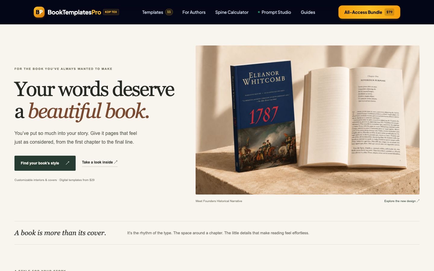 BookTemplatesPro website screenshot